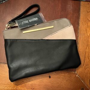 🖤BOGO - Steve Madden Black, Beige & Blush Top Zip Pouch/Clutch